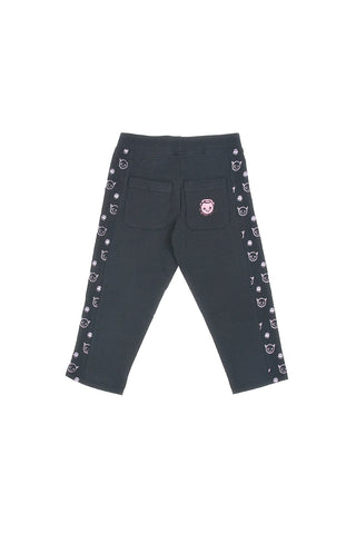 Leggings Neri Con Dettagli Viola Pitt Kids PT-K-LG-7028