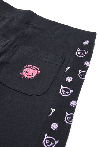 Leggings Neri Con Dettagli Viola Pitt Kids PT-K-LG-7028