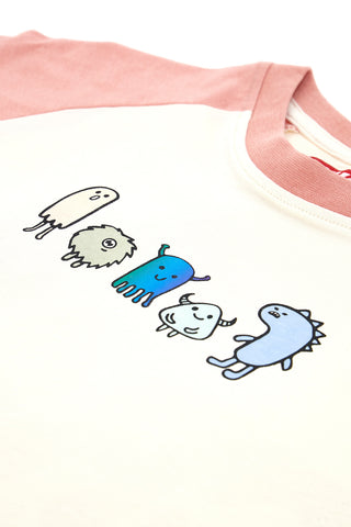 Beiges und rosa T-Shirt Pitt Kids PT-KT-7031