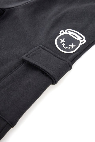 Pantaloni neri con inserti rossi e tasca laterale Pitt Kids PT-KP-8007