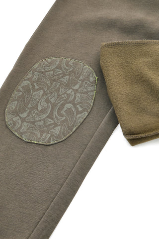 Pantaloni jogger verde militare con rinforzi ricamati Pitt Kids PT-KP-8004