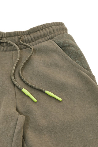 Pantaloni jogger verde militare con rinforzi ricamati Pitt Kids PT-KP-8004