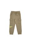 Pantaloni cargo verde militare con patch dinosauro Pitt Kids PT-KP-8002