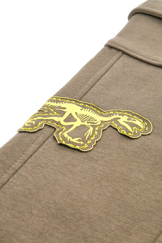 Pantaloni cargo verde militare con patch dinosauro Pitt Kids PT-KP-8002