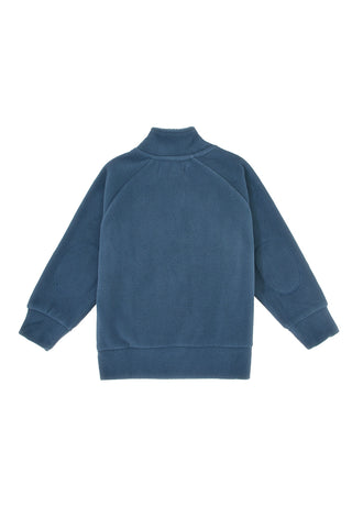 Felpa blu con zip e patch ricamato Pitt Kids PT-KF-8005