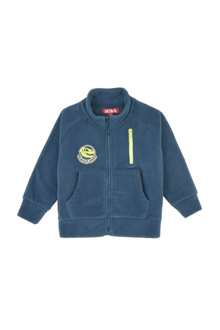 Felpa blu con zip e patch ricamato Pitt Kids PT-KF-8005