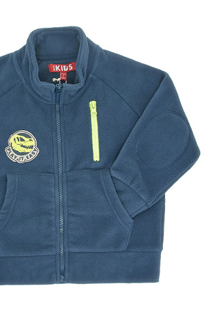 Felpa blu con zip e patch ricamato Pitt Kids PT-KF-8005