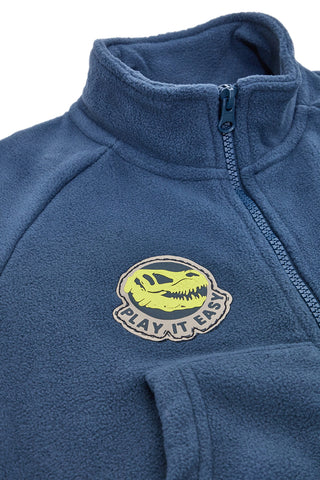 Felpa blu con zip e patch ricamato Pitt Kids PT-KF-8005