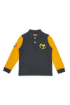 Polo nera con maniche gialle a contrasto Pitt Kids PT-PL-8011