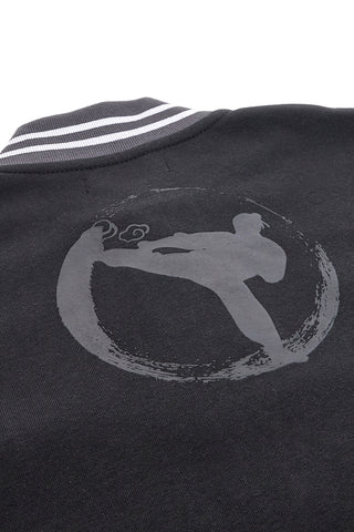 Giacca college nera felpata con stampa e bottoni a pressione Pitt Kids PT-KF-8012