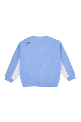 Felpa azzurra con stampa origami Pitt Kids PT-KF-8013