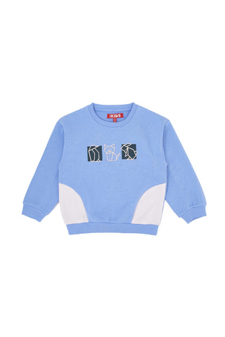 Felpa azzurra con stampa origami Pitt Kids PT-KF-8013