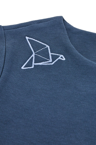 Abito blu con ricamo origami Pitt Kids PT-KD-8016