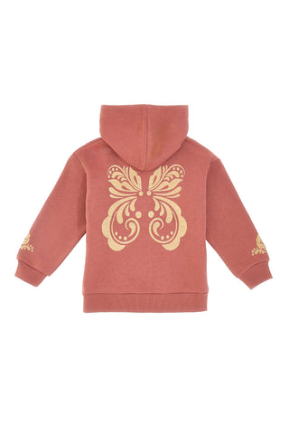 Felpa rosa con cappuccio felpata e stampa in rilievo Pitt Kids PT-KF-8019