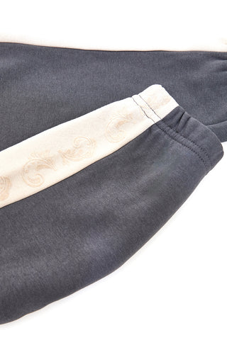 Pantaloni grigio antracite con bande laterali e stampa beige Pitt Kids PT-KP-8020