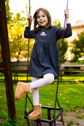 Pitt Kids PT-K-8021 Kleid mit Golddruck, Grau