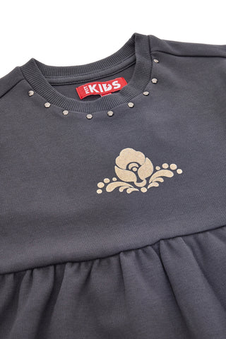 Abito grigio con stampa dorata Pitt Kids PT-K-8021