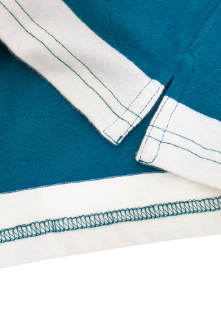 Polo a righe ottanio e bianche in cotone Pitt Kids PT-KL-8023