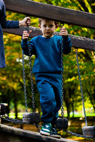 Felpa verde petrolio con stampa atom e interno felpato Pitt Kids PT-KF-8025