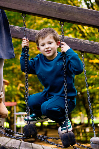 Felpa verde petrolio con stampa atom e interno felpato Pitt Kids PT-KF-8025