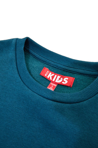 Felpa verde petrolio con stampa atom e interno felpato Pitt Kids PT-KF-8025
