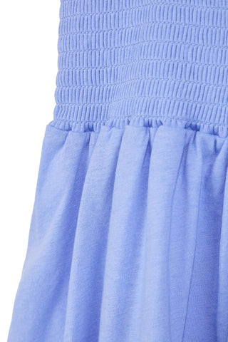 Hellblaues Baumwollkleid mit gerüschten Trägern Pitt Kinder Pt-g-d-9013
