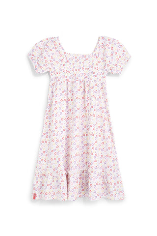 Vestito bianco con stampa cuori in cotone Pitt kids Pt-g-d-9043