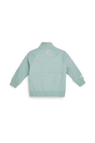 Grünes Sweatshirt mit Reißverschluss und Blumendruck Pitt Kinder PT-G-F-9006