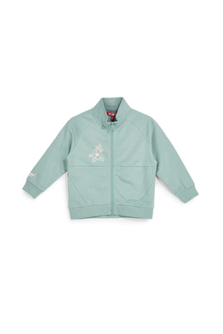 Grünes Sweatshirt mit Reißverschluss und Blumendruck Pitt Kinder PT-G-F-9006