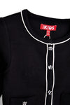Schwarze Strickjacke mit kontrastierenden Profilen Pitt Kinder PT-G-F-9036