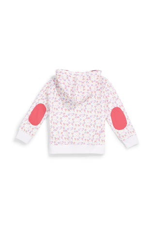 Weißes Kapuzensweatshirt mit Herzaufdruck Pitt Kinder PT-G-F-9044