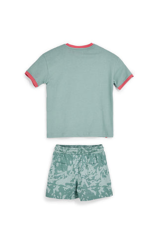 Completo verde con t-shirt e shorts Pitt kids PT-G-SE-9002