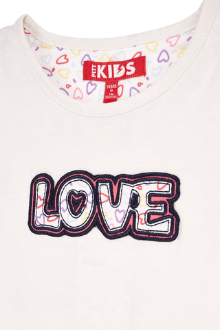 Weißer und rosa Anzug mit Love Pitt Kinderdruck PT-G-SE-9045