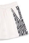 Beige Shorts mit Zebramuster-Einsätzen Pitt Kinder PT-G-SH-9037
