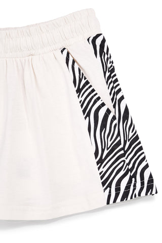 Beige Shorts mit Zebramuster-Einsätzen Pitt Kinder PT-G-SH-9037