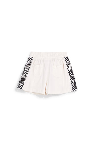 Beige Shorts mit Zebramuster-Einsätzen Pitt Kinder PT-G-SH-9037
