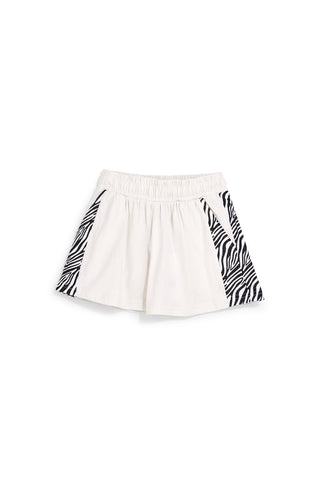 Beige Shorts mit Zebramuster-Einsätzen Pitt Kinder PT-G-SH-9037