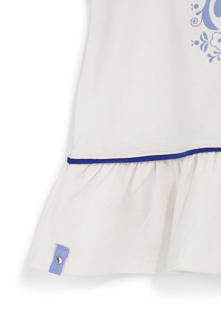 Top bianco in cotone con spalline arricciate Pitt kids Pt-g-t-9015