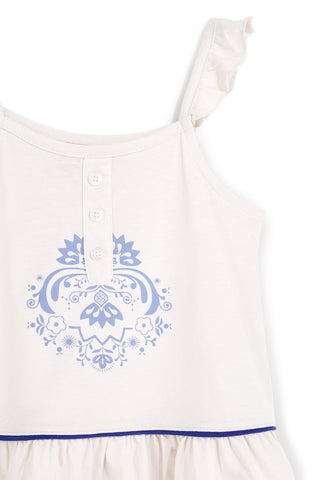 Top bianco in cotone con spalline arricciate Pitt kids Pt-g-t-9015