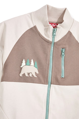 Sweatshirt beige und braun mit Reißverschluss Pitt Kinder PT-B-F-9011