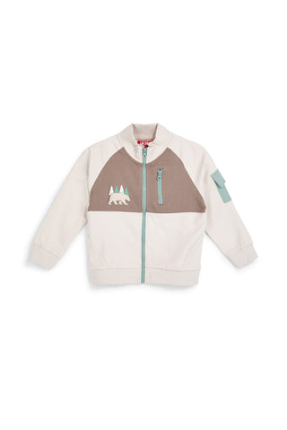 Sweatshirt beige und braun mit Reißverschluss Pitt Kinder PT-B-F-9011