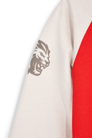 Rotes Sweatshirt mit Reißverschluss und Löwenprint Pitt Kinder PT-B-F-9019