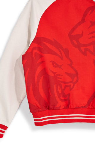 Rotes Sweatshirt mit Reißverschluss und Löwenprint Pitt Kinder PT-B-F-9019