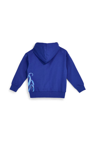 Blaues Sweatshirt mit Kapuze und Reißverschluss Pitt Kinder PT-B-F-9032