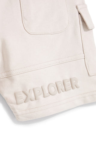 Beige Shorts mit Cargotaschen Pitt Kinder PT-B-S-9008