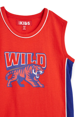 Completo rosso con canotta e shorts Pitt kids PT-B-SE-9022