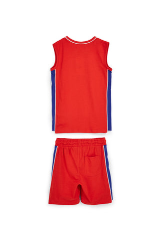 Completo rosso con canotta e shorts Pitt kids PT-B-SE-9022