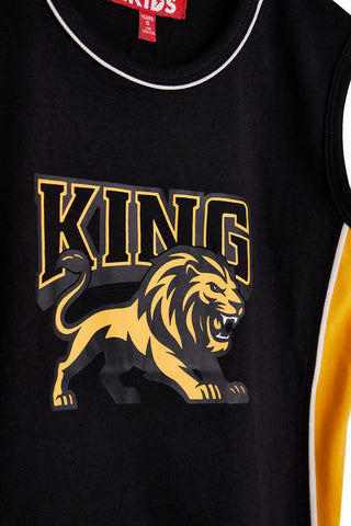 Completo nero con canotta e shorts Pitt kids PT-B-SE-9023