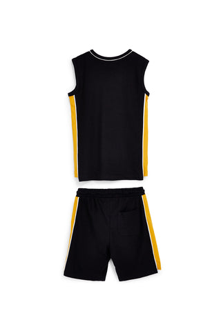 Completo nero con canotta e shorts Pitt kids PT-B-SE-9023