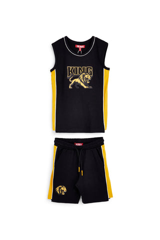 Completo nero con canotta e shorts Pitt kids PT-B-SE-9023